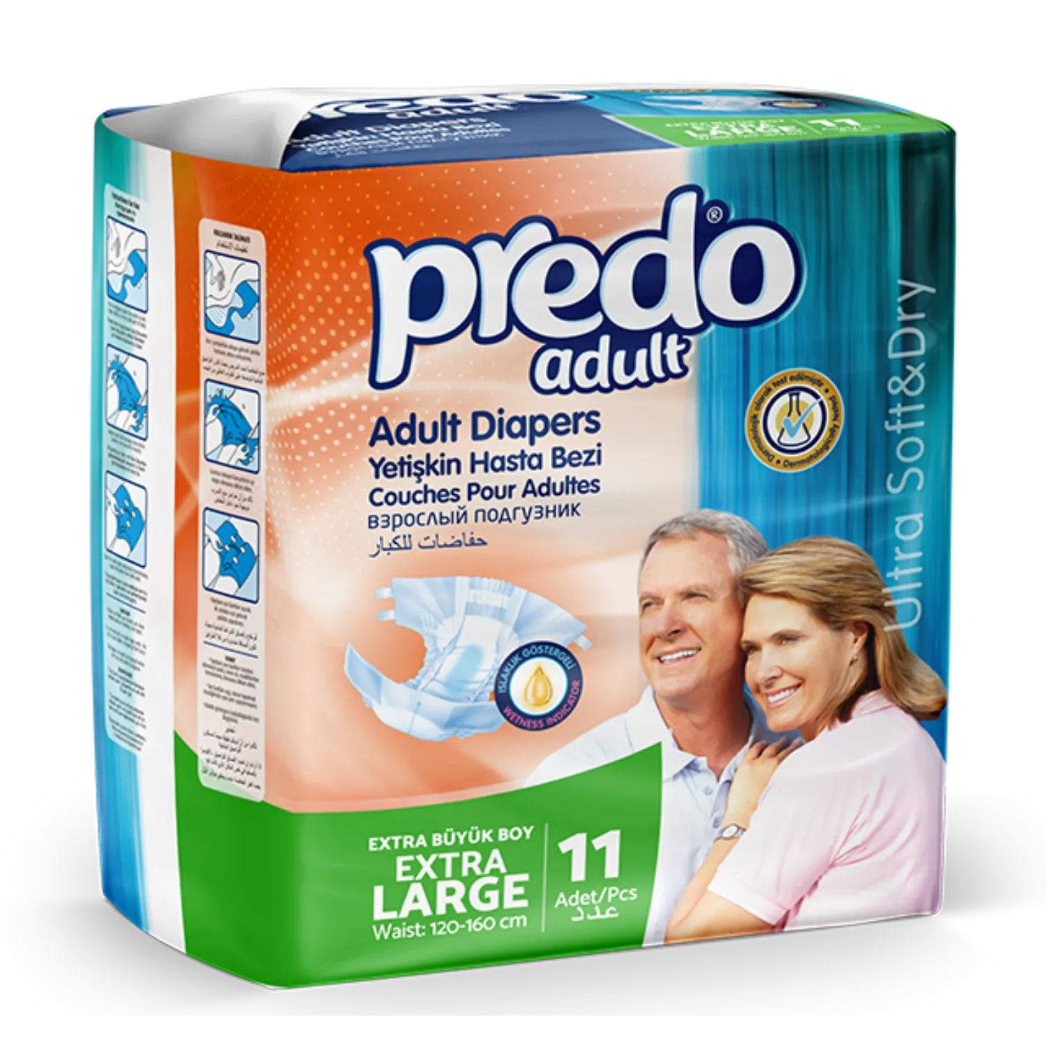 حفاضات بريدو للبالغين لاصق مقاس XL (Extra Large) – 11 قطعة